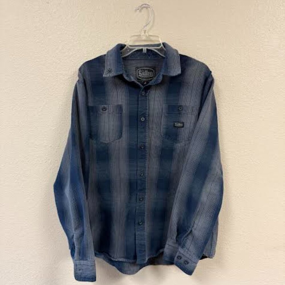 Sullen, Large, Blue & Gray Flannel